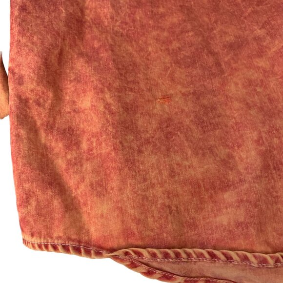 Quiksilver Button Up Long Sleeve Shirt S Red Acid Wash Pocket Collar Cotton - Picture 6 of 8